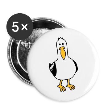 curious moeve funny beach - Buttons large 2.2''/56 mm (5-pack) - white - Front