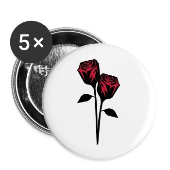 roses design - Buttons groß 56 mm (5er Pack) - Weiß - Vorne