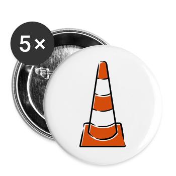 Bauhütchen - Buttons groß 56 mm (5er Pack) - Weiß - Vorne