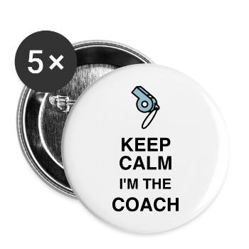 Coach Coaching Trainer Sport Entraineur Team - Buttons large 2.2''/56 mm (5-pack) - white - Front