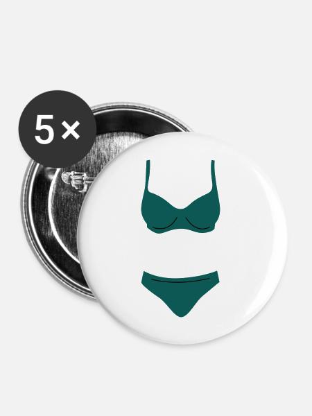 bikini - Buttons groß 56 mm (5er Pack) - Weiß