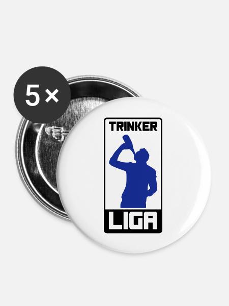 trinker liga - Buttons groß 56 mm (5er Pack) - Weiß