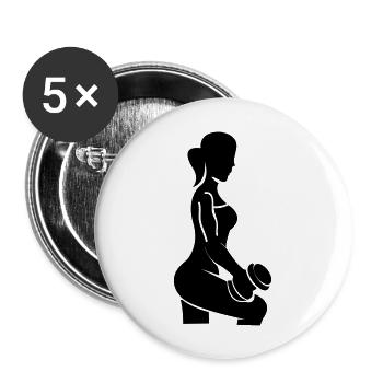 woman_fitness_01 - Lot de 5 grands badges (56 mm) - blanc - Devant