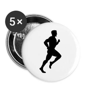 Läufer - Buttons groß 56 mm (5er Pack) - Weiß - Vorne