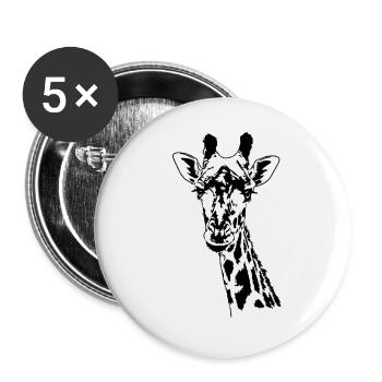 GIRAFFE Wildlife Safari Afrika Wilsigns - Buttons large 2.2''/56 mm (5-pack) - white - Front