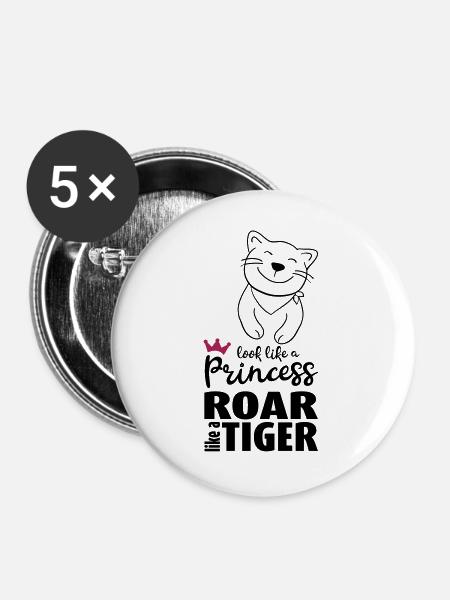 Stubentiger - Buttons groß 56 mm (5er Pack) - Weiß