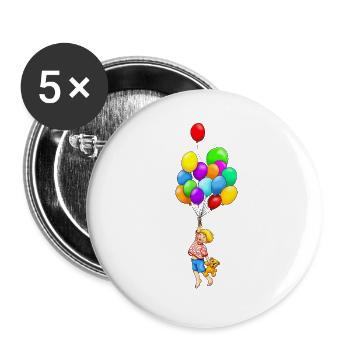 Meine Ballons - Buttons groß 56 mm (5er Pack) - Weiß - Vorne