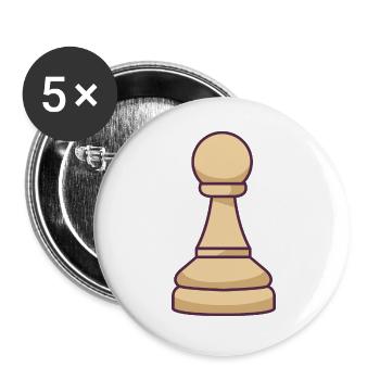 Pièce d'échecs - Lot de 5 grands badges (56 mm) - blanc - Devant