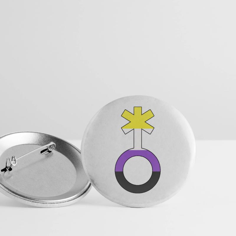 Non-binary symbol non-binary non-binary gender Buttons large 2.2''/56 mm (5-pack)