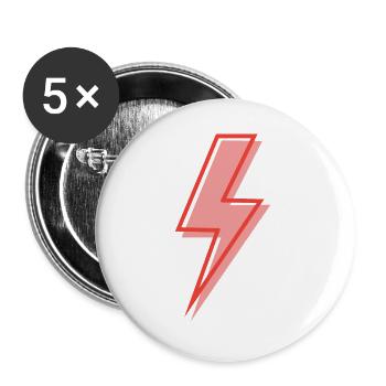 Red lightning - Buttons large 2.2''/56 mm (5-pack) - white - Front