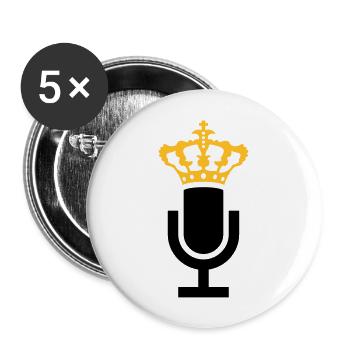 King Mikrofon Icon - Buttons groß 56 mm (5er Pack) - Weiß - Vorne