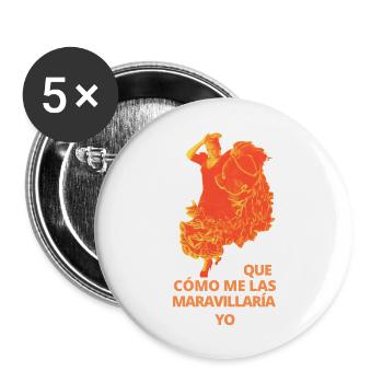 Lola Flores - Q how I'd at them -- narj - Buttons large 2.2''/56 mm (5-pack) - white - Front
