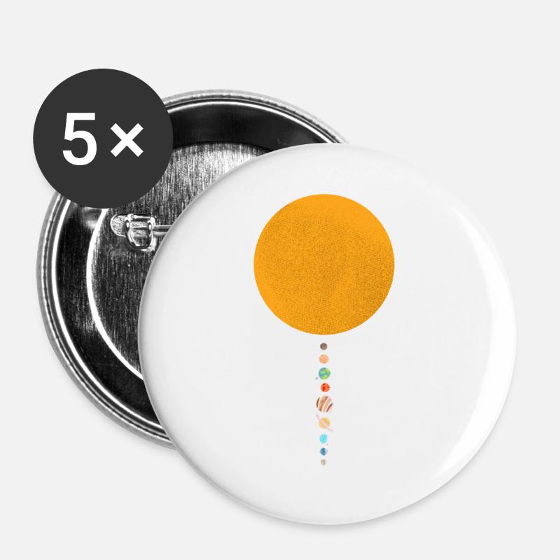 solar system - Buttons large 2.2''/56 mm (5-pack) - white