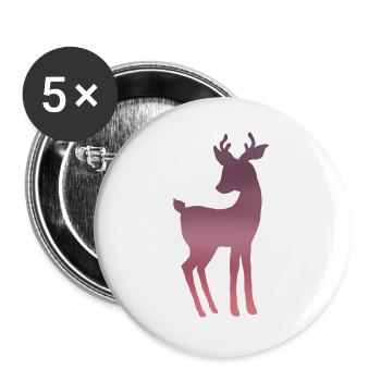 Pink Deer - Buttons large 2.2''/56 mm (5-pack) - white - Front