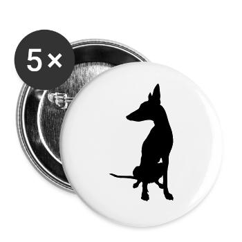podenco boss - Buttons groß 56 mm (5er Pack) - Weiß - Vorne