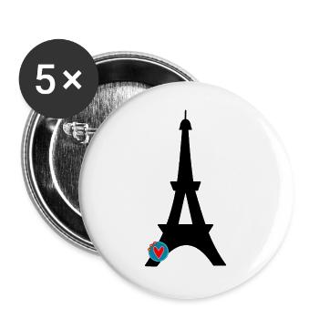 PARIS. CAPITALE. VILLE. FRANCE. PARISIEN. PARIS - Lot de 5 grands badges (56 mm) - blanc - Devant