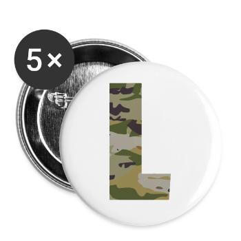 Camouflage letter L - Buttons large 2.2''/56 mm (5-pack) - white - Front