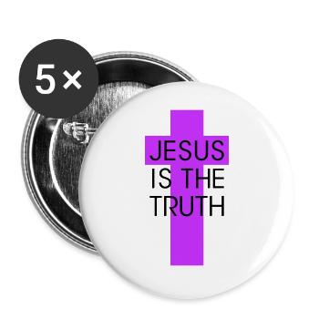 jesus is the truth - Buttons groß 56 mm (5er Pack) - Weiß - Vorne