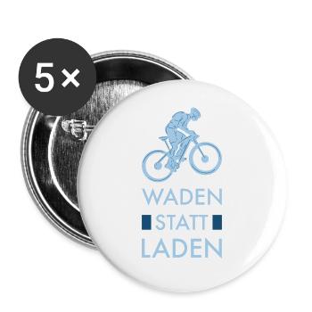 Anti Ebike Waden statt Laden - Buttons groß 56 mm (5er Pack) - Weiß - Vorne