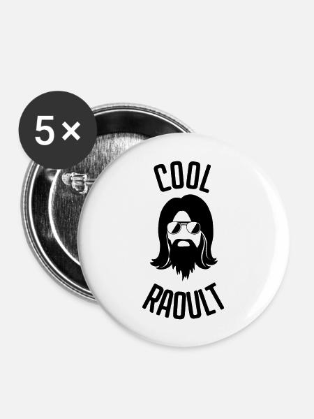 Cool Raoult - Buttons groß 56 mm (5er Pack) - Weiß