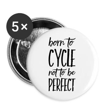 Geboren zum Fahrradfahren Radler Fahrrad Geschenk - Buttons groß 56 mm (5er Pack) - Weiß - Vorne