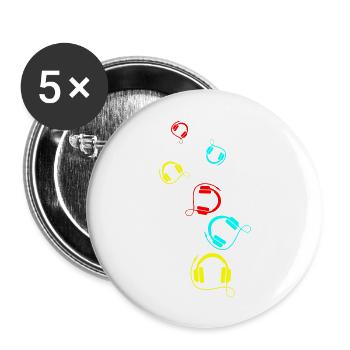 Kopfhörer Symbol - Buttons groß 56 mm (5er Pack) - Weiß - Vorne