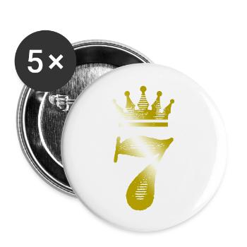7 Number Crown Gold - Buttons large 2.2''/56 mm (5-pack) - white - Front