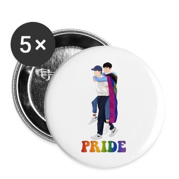Fierté hearttoper - Lot de 5 grands badges (56 mm) - blanc - Devant