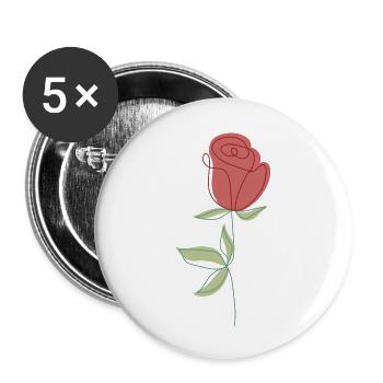 Fleur - Lot de 5 grands badges (56 mm) - blanc - Devant