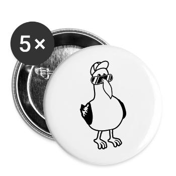 Mouette cool lunettes de soleil bonnet - Lot de 5 grands badges (56 mm) - blanc - Devant