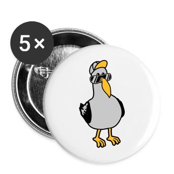 Cool Seagull Lunettes de soleil Bonnet - Lot de 5 grands badges (56 mm) - blanc - Devant