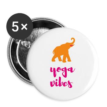 Yoga Vibes Elephant Meditation Quotes India - Buttons large 2.2''/56 mm (5-pack) - white - Front