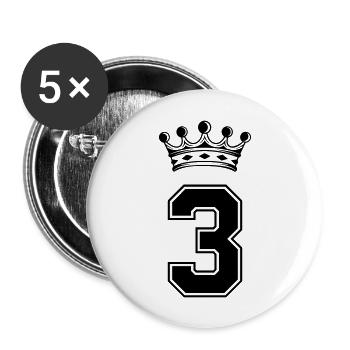 3 crown - Buttons large 2.2''/56 mm (5-pack) - white - Front