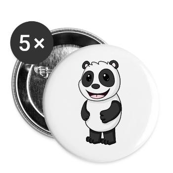 Panda Ours Mignon - Lot de 5 grands badges (56 mm) - blanc - Devant