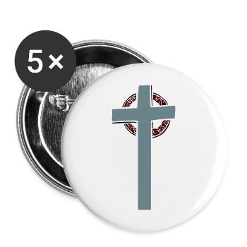 Christian Cross Trust in God Vector Jesus - Buttons large 2.2''/56 mm (5-pack) - white - Front