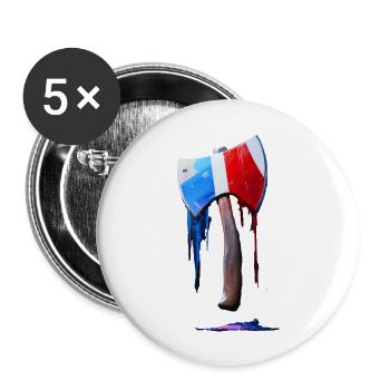 Axt - Buttons groß 56 mm (5er Pack) - Weiß - Vorne