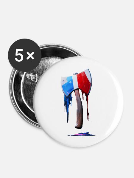 Axt - Buttons groß 56 mm (5er Pack) - Weiß