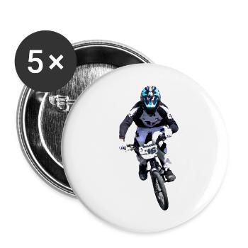 BMX Race Racing MTB Motocross - Buttons large 2.2''/56 mm (5-pack) - white - Front