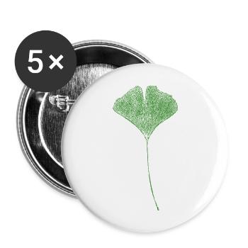 Ginkgo Leaf / NATURAL Print - Buttons large 2.2''/56 mm (5-pack) - white - Front