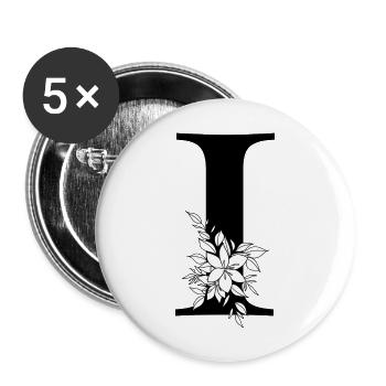 Buchstabe I - Buttons groß 56 mm (5er Pack) - Weiß - Vorne