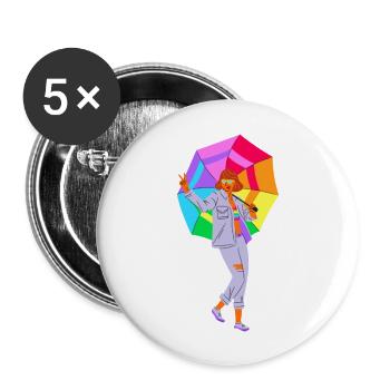 Lgbtq Women Flag LGBTQ - Buttons large 2.2''/56 mm (5-pack) - white - Front
