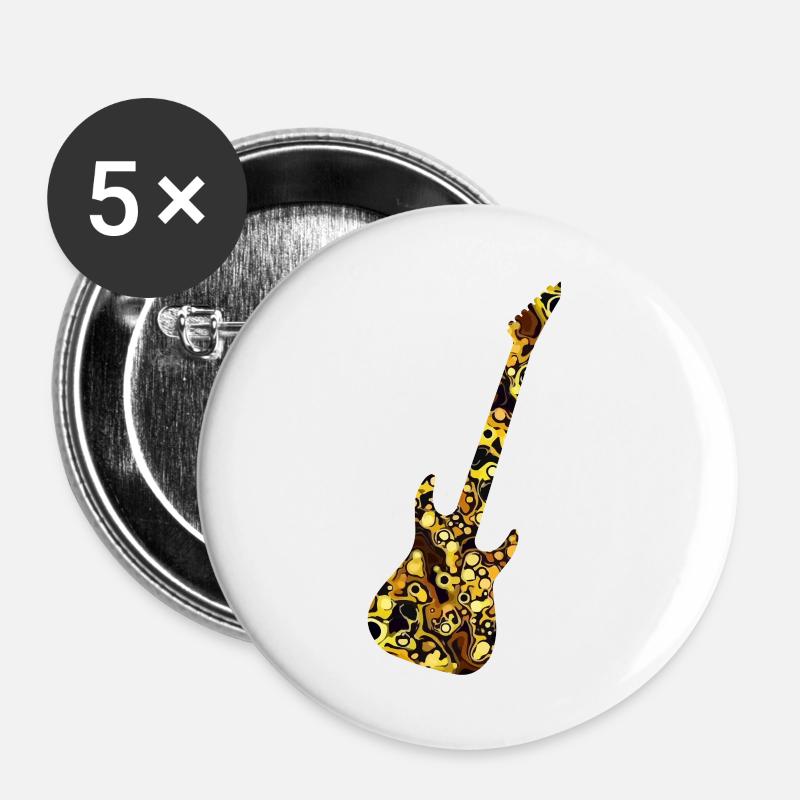 GialloInBolle guitar - Buttons large 2.2''/56 mm (5-pack) - white