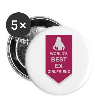worlds best ex girlfriend - Buttons groß 56 mm (5er Pack) - Weiß - Vorne