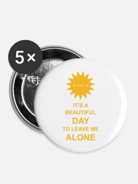 leave me alone day - Buttons groß 56 mm (5er Pack) - Weiß