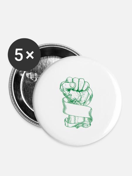 Sein Kampf ist - Buttons groß 56 mm (5er Pack) - Weiß