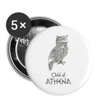 Child of Athena – Percy Jackson inspired design - Buttons large 2.2''/56 mm (5-pack) - white - Front
