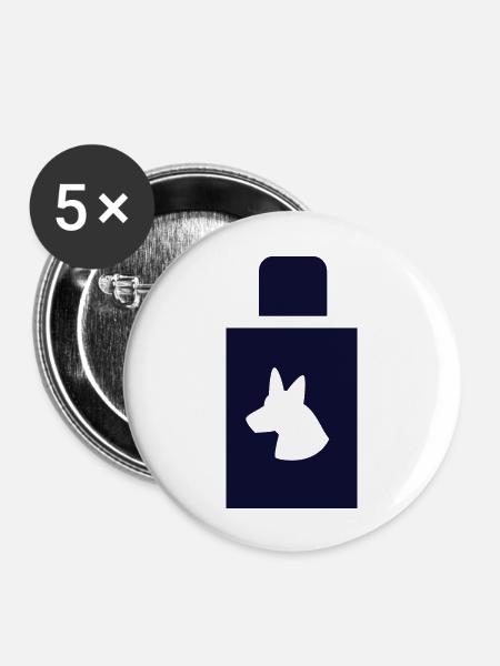 DOG CAT PET - Buttons groß 56 mm (5er Pack) - Weiß