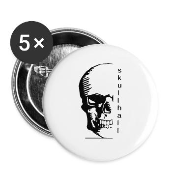 skullhall half Transp - Buttons groß 56 mm (5er Pack) - Weiß - Vorne