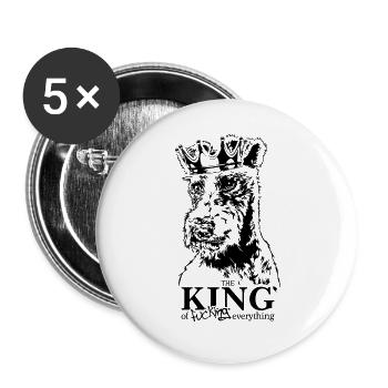 Foxterrier Roi de tout chien disant chiens - Lot de 5 grands badges (56 mm) - blanc - Devant