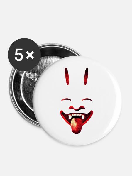 Bun-ny Vampir - Buttons groß 56 mm (5er Pack) - Weiß